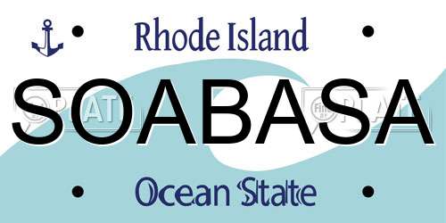 SOABASA Rhode Island License Plate