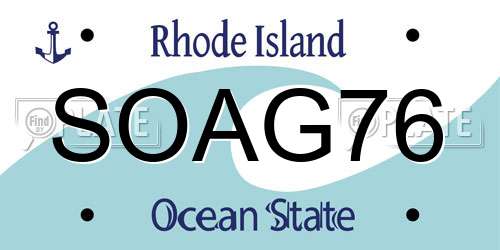 SOAG76 Rhode Island License Plate