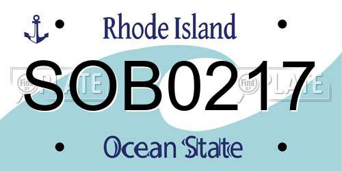 SOB0217 Rhode Island License Plate