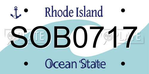 SOB0717 Rhode Island License Plate