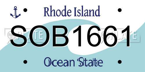 SOB1661 Rhode Island License Plate