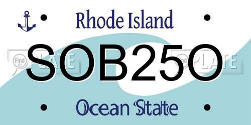 SOB25O Rhode Island License Plate