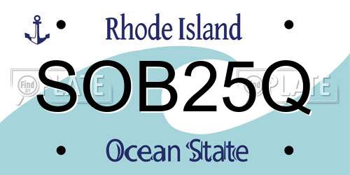SOB25Q Rhode Island License Plate