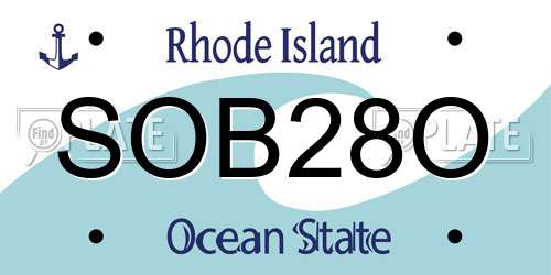 SOB28O Rhode Island License Plate