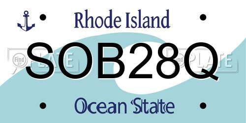 SOB28Q Rhode Island License Plate
