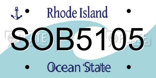 SOB5105 Rhode Island License Plate