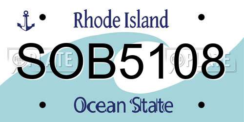 SOB5108 Rhode Island License Plate