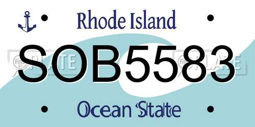 SOB5583 Rhode Island License Plate