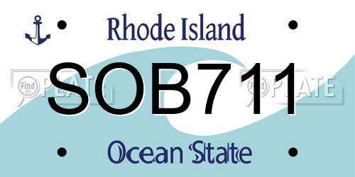 SOB711 Rhode Island License Plate