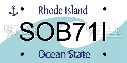 SOB71I Rhode Island License Plate