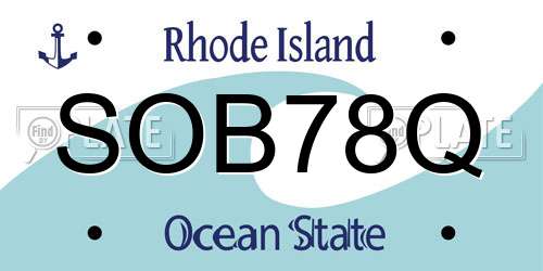 SOB78Q Rhode Island License Plate