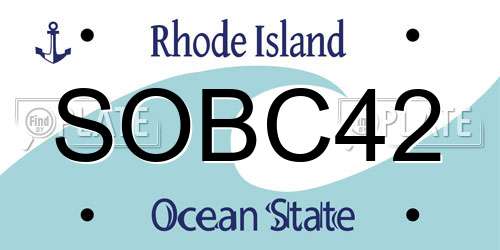 SOBC42 Rhode Island License Plate