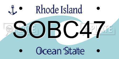 SOBC47 Rhode Island License Plate