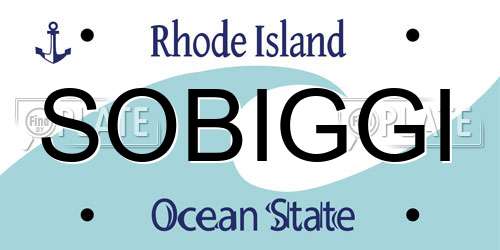 SOBIGGI Rhode Island License Plate