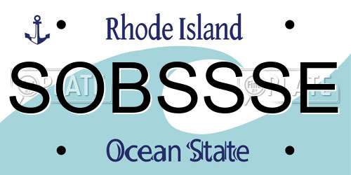 SOBSSSE Rhode Island License Plate