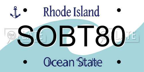 SOBT80 Rhode Island License Plate