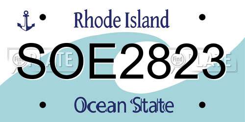 SOE2823 Rhode Island License Plate