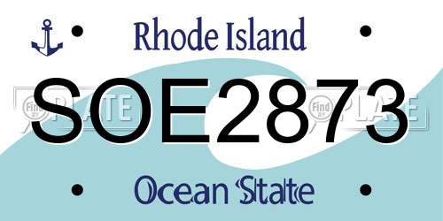 SOE2873 Rhode Island License Plate
