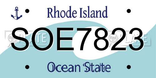 SOE7823 Rhode Island License Plate