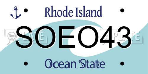 SOEO43 Rhode Island License Plate