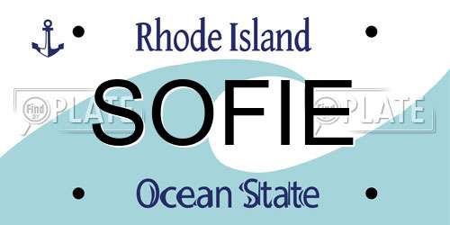 SOFIE Rhode Island License Plate