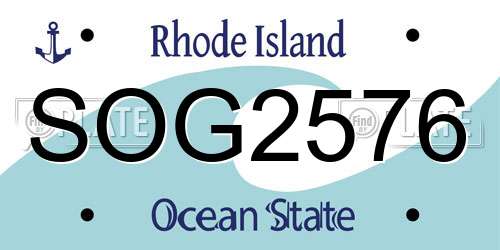 SOG2576 Rhode Island License Plate