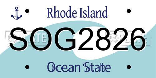 SOG2826 Rhode Island License Plate