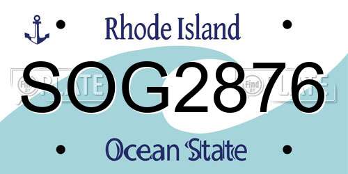 SOG2876 Rhode Island License Plate
