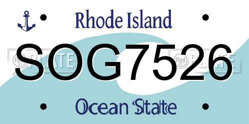 SOG7526 Rhode Island License Plate