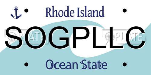 SOGPLLC Rhode Island License Plate