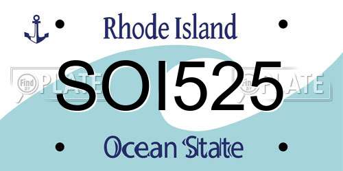 SOI525 Rhode Island License Plate
