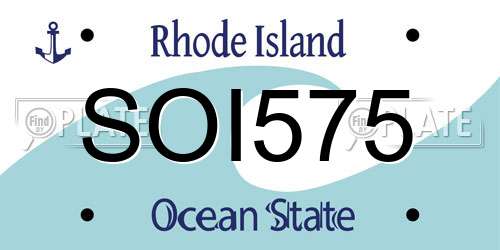 SOI575 Rhode Island License Plate