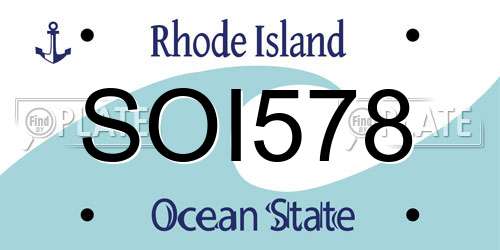 SOI578 Rhode Island License Plate