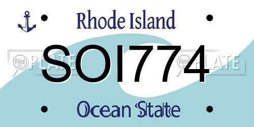 SOI774 Rhode Island License Plate