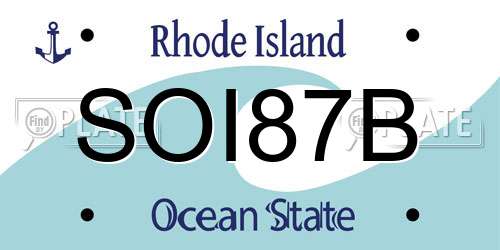 SOI87B Rhode Island License Plate