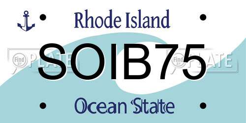 SOIB75 Rhode Island License Plate