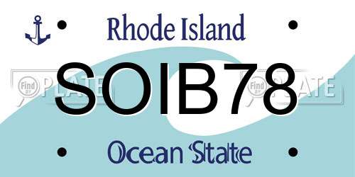 SOIB78 Rhode Island License Plate