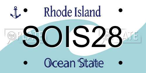 SOIS28 Rhode Island License Plate