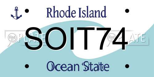 SOIT74 Rhode Island License Plate