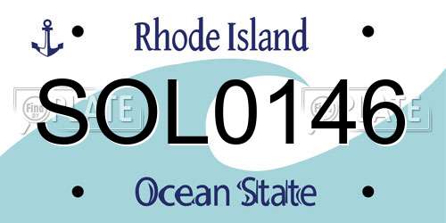 SOL0146 Rhode Island License Plate