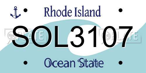 SOL3107 Rhode Island License Plate