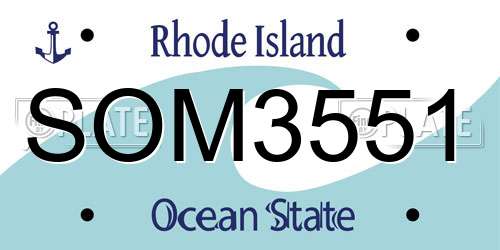 SOM3551 Rhode Island License Plate