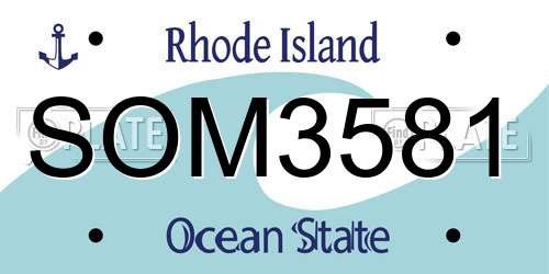 SOM3581 Rhode Island License Plate