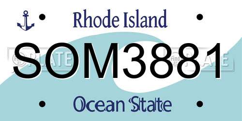 SOM3881 Rhode Island License Plate