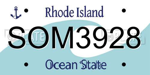 SOM3928 Rhode Island License Plate