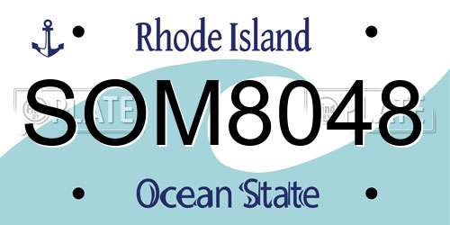 SOM8048 Rhode Island License Plate