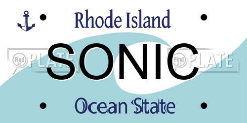 SONIC Rhode Island License Plate