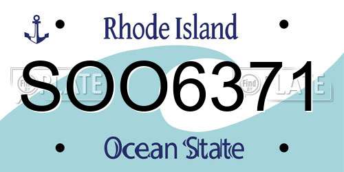 SOO6371 Rhode Island License Plate