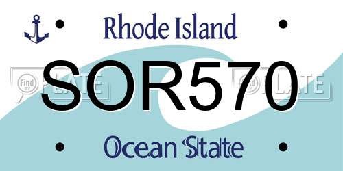 SOR570 Rhode Island License Plate
