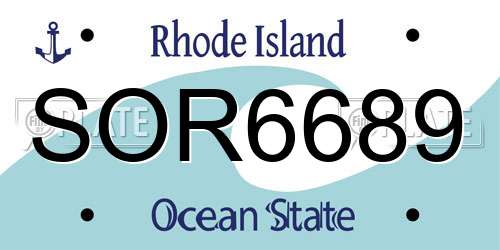 SOR6689 Rhode Island License Plate